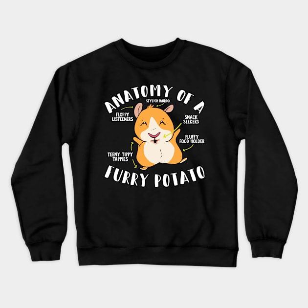 Anatomy Of A Furry Potato  Guinea Pig  Small Cute Pets Crewneck Sweatshirt by Caskara